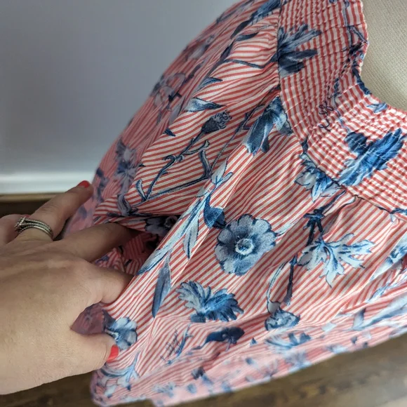 Tommy Hilfiger Floral Red And Blue Women's Skirt Pockets Medium - Picture 3 of 5